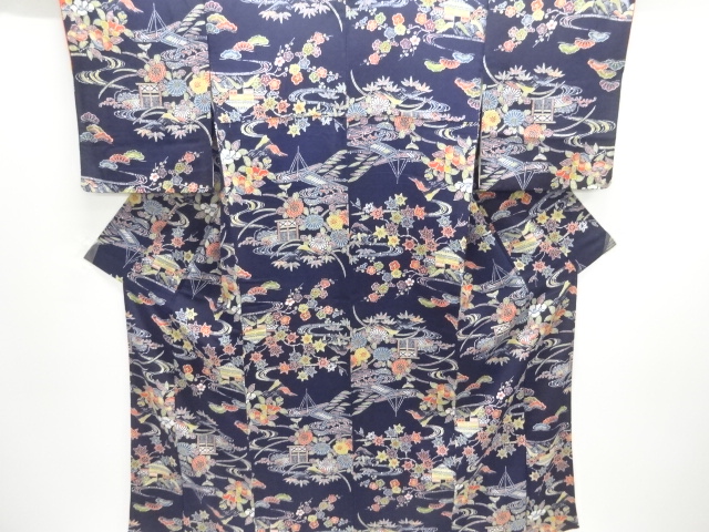 JAPANESE KIMONO / KOMON / CHIRIMEN / KATAZOME / CHAYATSUJI